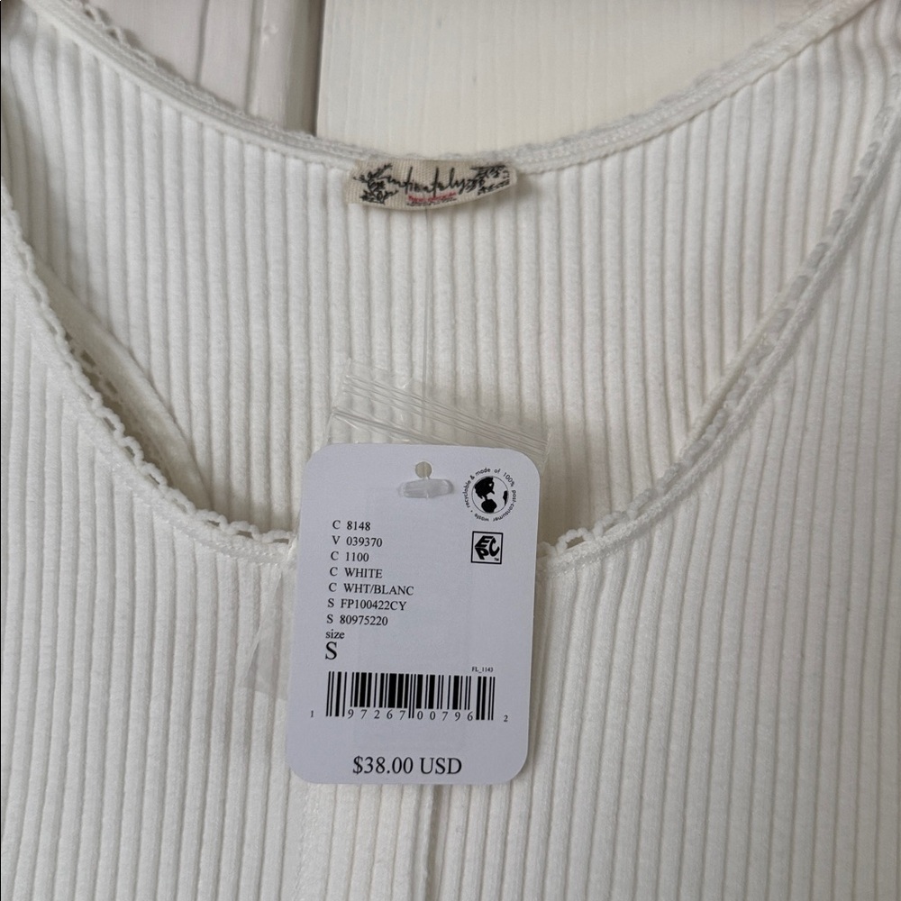Free People White Ribbed Camisole - Picture 2 of 2